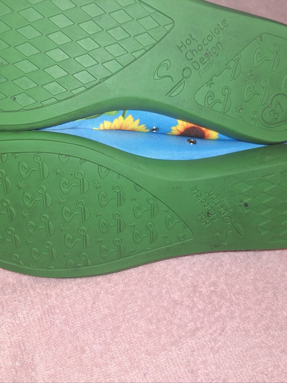 Hot Chocolates Design Blue Sunflower Mary Jane Flat Shoes - Picture 4 of 4